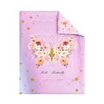 PERFEMET Pink Girls Toddler Bedding Set 4 Piece Floral Butterfly Printed Toddler Comforter Set with Sheets Soft Lightweight Tie Dye Kids Bed in A Bag for Teen Girls (Butterfly, Pink)