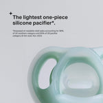 Tommee Tippee Ultra-Light Silicone Pacifier, 0-6 Months, Symmetrical One-Piece Design, BPA-Free Silicone Binkies, Clear/Blue/Green, Pack of 4