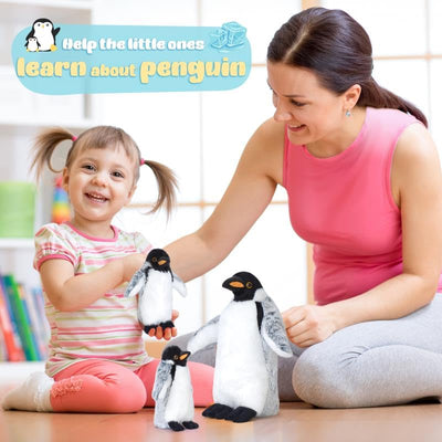 3 Pieces Plush Penguin Set, Mom and Babies, Stuffed Animal Toy Gifts for Kids