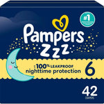 Pampers ZZZ Overnight Diapers, Size 7 (41+ lbs), 36 Count, Nighttime Protection Disposable Baby Diaper, Night Time Leak and Skin Protection