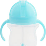 Munchkin Any Angle Sippy Cup for Toddlers, Spill Proof Weighted Straw Cup with Transition Handles for Babies 6 Months and Up, 7 Ounce, Green