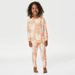 DDSOL Pajamas Baby Girls Long Sleeve Sleepwear Spring Winter Jammies Toddler Bunny Yellow Pjs Set 2T 3T