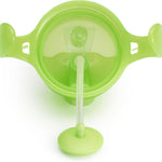 Munchkin Any Angle Sippy Cup for Toddlers, Spill Proof Weighted Straw Cup with Transition Handles for Babies 6 Months and Up, 7 Ounce, Green