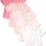 HonestBaby Multipack Puff Sleeve T-shirts 100% Organic Cotton Baby, Toddler, Little Kid, Girl