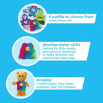 Casdon Build-A-Bear Workshop Rainbow Smiley Toy Clothes Pack | 4 Mix-and-Match Toy Outfits Includes Pajamas, Cute Hoodies & Summer Styles | Dress-Up Toy Clothes for Kids Aged 3+ | Suitable for 9" Bear