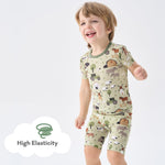 pureborn Toddler Viscose from Bamboo Pajamas Set Pjs - Little Boy Short Sleeve Snug Fit Soft Sleepwear 2pcs Farm 3T