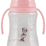 Disney 2 Pack 10 Ounce Baby Bottles with Character Prints and Colored Covers with Double Handle - BPA Free and Easy to Clean