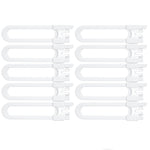 Vmaisi 10 Pack Baby Sliding Cabinet Locks - Adjustable U Shaped Child Safety Locks,Childproof Latches for Kitchen Bathroom Storage Cupboards Doors, Handles and Knobs White (10)