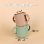 Mintlyfe Pack of 2 Silicone Drinking Mug Cup for Toddlers Kids (Blush/Mauve)