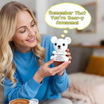 Emotional Support Crochet Polar Bear Plush Cute Positive Crochet Animals with Messages Small Handmade Cheer Up Gifts for Women Girls Sister Friends Birthday Stuffed You're Awesome Gift