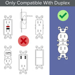 Single - SnapPower GuideLight 2 [For Duplex Outlets] - Replaces Plug-In Night Light - Electrical Receptacle Wall Plate With LED Night Lights - Auto On/Off Sensor - (Duplex, White)