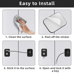 RORMGO Refrigerator Lock 2 Packs, Fridge Lock with Silicone Wire Protection Fridge Locks for Kids Easy to Use and Install Cabinet Locks with Key, Black