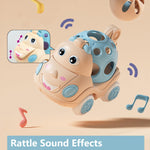 ZMZS Baby Girl Toy Cars for Babies, Push Cars for Toddlers Girls, Friction Powered Rattle and Roll Cars, Soft Rubber Rattle Toy Vehilces for Infant Boys Birthday
