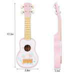WoodenEdu Kids Guitar for Girls, Wooden Musical Instruments Toys with Ukulele, Tambourine, Maracas, Harmonica, Mini Band Sets for Toddlers 2 3 Years Old Birthday Gift (Pink for Girls)
