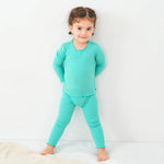 pureborn Toddler Pajamas Set Pjs - Little Girl Long Sleeve Snug Fit Sleepwear 2pcs Maka Green 2T