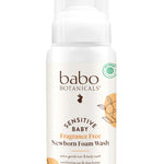 Babo Botanicals Sensitive Baby Fragrance-Free Newborn Foam Wash - Gentle formula - Oat, Shea & Cocoa Butter - EWG Verified - Vegan - From birth on