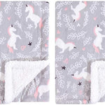 Hudson Baby Unisex Baby Plush Mink and Sherpa Blanket, Pink Floral, One Size