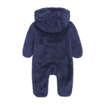 Infant Polar Fleece Puffer Soft Lined Onesie Outwear Warm Hooded Romper for 6-9 Month Baby Toddler Navy
