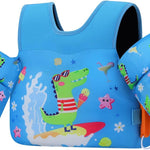 MoKo Toddler Swim Vest for Kids, Swim Arm Floaties 13-70lbs Cartoon Swimming Water Wings Pool Float Vests Sleeves Shoulder Straps Arm Band for Children Learn to Swim