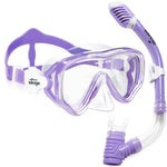 Seago Kids Snorkel Set Dry Top Snorkel Mask Snorkeling Gear for Kids Boys Girls Youth, No Leak Comfy Mouthpiece Anti-Fog 180° Panoramic View Scuba Diving Swim Pool Equipment Snorkeling Kit