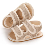 LAFEGEN Baby Boys Girls Summer Sandals Non Slip Soft Sole Outdoor Infant Toddler First Walker Crib Shoes(0-18Months) 0-6 Months Infant, 07 Khaki