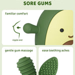 ChooKaChoo Baby Teething Toy Silicone Avocado Teething Mitten for Babies Over 3 Months Anti Dropping Wrist Hand Teethers Baby Chew Toys for Sucking Needs, BPA Free (Patent Pending)