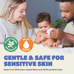 DYPER Newborn Sensitive Baby Wipes Unscented (224 Count), 99.9% Water-Based, Plant-Based & Hypoallergenic - Gentle for Sensitive Skin, Plastic-Free Multi-Use Wet Wipes (Pack of 4) Packaging May Vary