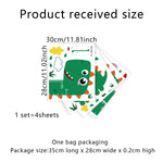 Dinosaur Self-adheve Vinyl Nursery Wall Decal Baby Growth Chart Sticker for Bedroom Play Room