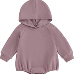 Thorn Tree Newborn Baby Boys Hooded Sweatshirt Long Sleeve Solid Romper Infant Baby Fall Winter Spring Outfits