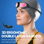 Vorshape Swim Goggles Pack of 2 Swimming Goggle No Leaking Adult Men Women Youth, Aqua & Black Pink, Anti Fog