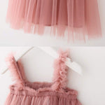 BGFKS Layered Tulle Tutu Dress for Toddler Girls,Baby Girl Rainbow Tutu Princess Skirt Set with Flower Headband.(Dusty Rose,18 Months)