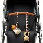 Smack Fun-Toy Straps for baby - Keep toy, bottle & pacifier Off The Floor - Great for Stroller, High Chair and Car Seat - 2-Pack(Blush)