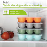 btrfe Baby Food Storage Container - 1.5oz x 12 Pods Silicone Freezer Tray with Lid for Homemade Baby Food, Fruit Purees, Vegetable & Breast Milk (Green)