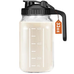 Mihlapi Breast Milk Pitcher, 32 OZ Mason Jar Pitcher with Lid Double Leak Proof,1 Quart Breastmilk Storage Containers for Fridge, Glass Jug for Sun Tea, Juice, Cold Brew Coffee