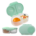 b.box Snack Box - Leakproof Mini Bento Box for Kids & Toddlers, 2 Compartment Snack Containers for Kids, Lunch Containers, Dishwasher Safe, BPA Free, PFAS Free, Ages 4m+, 1 3/4 Cup - Spearmint