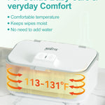 KOSTTE Baby Wipes Warmer, Larger Capacity Wipe Dispenser, Even Heating Diaper Wipe Warmer with Night Light, On/Off Switch, White