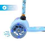 Bluey Self Balancing Kick Scooter with Light Up Wheels, Extra Wide Deck, 3 Wheel Platform, Foot Activated Brake, 75 lbs Limit, Kids & Toddlers Girls or Boys, for Ages 3 and Up