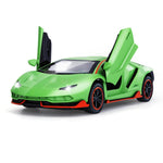 SASBSC Toy Cars for Boys Age 3-12 1/36 Small Diecast Metal Model Car Toys with Light and Sound Pull Back Sport Car for 3+ Years Old Kids Birthday (Green)