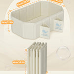 Foldable Baby Bathtub for Ages 0–6, Toddler Bath Tub for Shower, Collapsible Kids Bathtub with 4 Support Legs, Anti-Slip Bottom & Dual Drain Holes, Portable Travel Bath, Easy Storage (Off-White)
