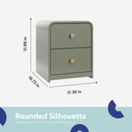 Storkcraft Next Santos 2-Drawer Nightstand (Olive with Natural) – GREENGUARD Gold Certified, Pre-Installed Drawer Tracks for Easier Assembly, Nightstand Organizer for Kids Bedroom