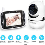 HelloBaby Baby Monitor with Remote Pan-Tilt-Zoom Camera and 3.2'' LCD Screen, Infrared Night Vision (Black)