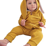 Simplee kids Animal Bunny Baby Easter Romper Long Ear Rabbit Hoodie Romper Jumpsuit with Zipper