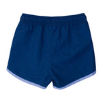 RUGGEDBUTTS Boys UPF50+ Sun Protection Dolphin Hem Swim Trunks - Hibiscus Dreams, 3T