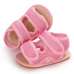 E-FAK Baby Boys Girls Summer Sandals Closed-Toe Non-Slip Rubber Sole Toddler Infant First Walker Shoes(0-6 Months Infant,01 Pink)