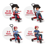 Radio Flyer 4-in-1 Stroll 'N Trike, Ages 1-5, Toddler Tricycle & Stroller, Foam Tires, Push Handle, UV Canopy, Removable Tray & Seatbelt, Amazon Exclusive