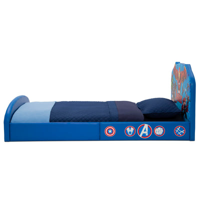 Delta Children Marvel Avengers Upholstered Twin Bed, Blue