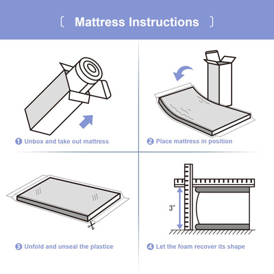 pareler bear 3"x24"x38" Mini Mattress, 38" Lx24 W Premium Foam Mattress, Waterproof Soft Breathable Outer Cover, White