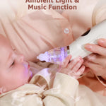 GROWNSY Nasal Aspirator for Baby | Baby Nose Sucker | Electric Nose Suction for Toddler, Ergonomic Booger Sucker with 3 Silicone Tips, Music & Light Soothing Function(White)