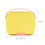 Munchkin Lunch Bento Box for Kids and Toddlers, Includes Stainless Steel Utensils, BPA-Free, 18 Months and Up, Pink/Green/Yellow