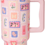 Simple Modern 40 oz Trek Tumbler with Handle and Straw Lid | Cup Holder Friendly Insulated Stainless Steel Travel Mug | Almond Birch